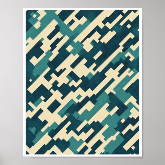 Kamouflage Mönster Vector Art Wall Poster Decor (Framsidan)