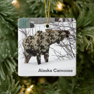 Kamouflage Moose (Camoose) Julgransprydnad Keramik