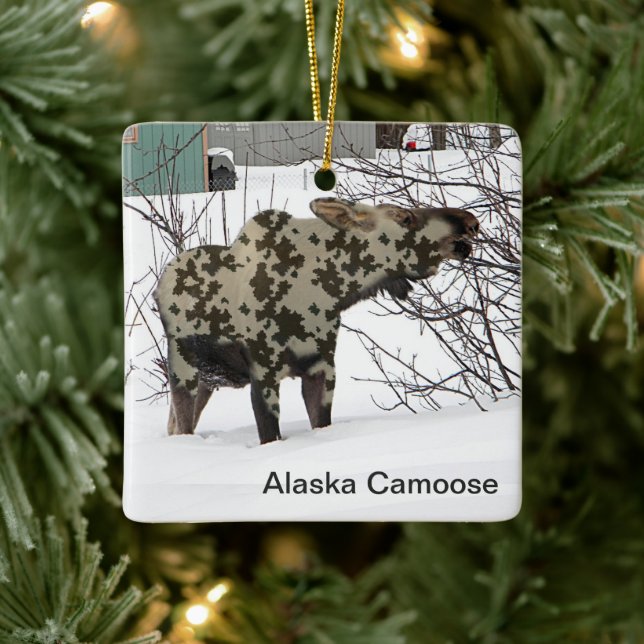 Kamouflage Moose (Camoose) Julgransprydnad Keramik (Träd)