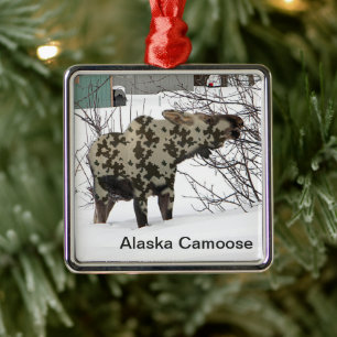 Kamouflage Moose (Camoose) Julgransprydnad Metall