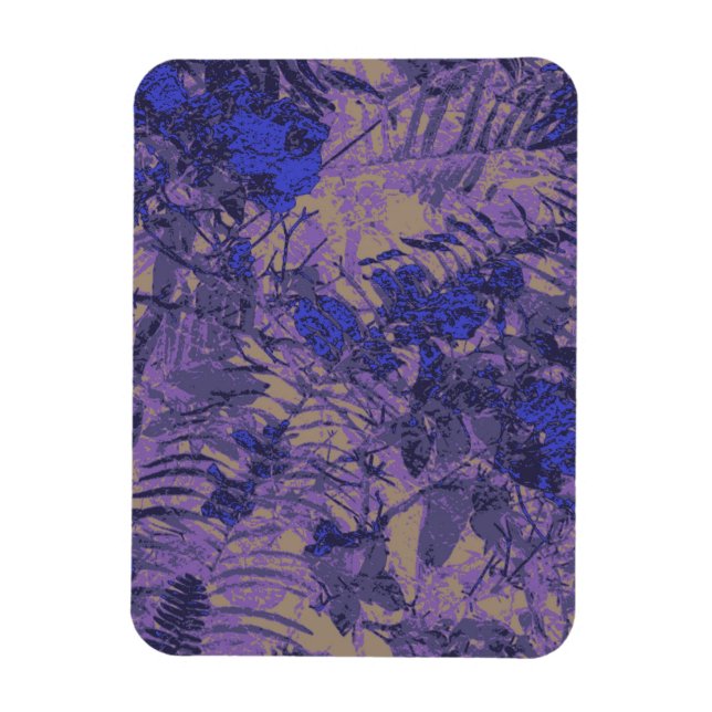 Kamouflage mot blå blomma magnet (Vertikal)