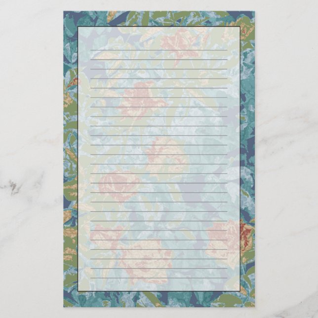 Kamouflage och blommor brevpapper (Framsida)