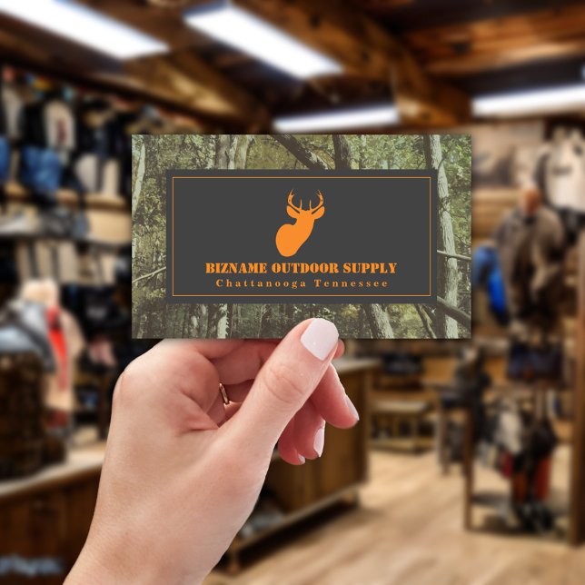 Kamouflage + Orange Hjort utomhus (butik) Visitkort (Skapare uppladdad)