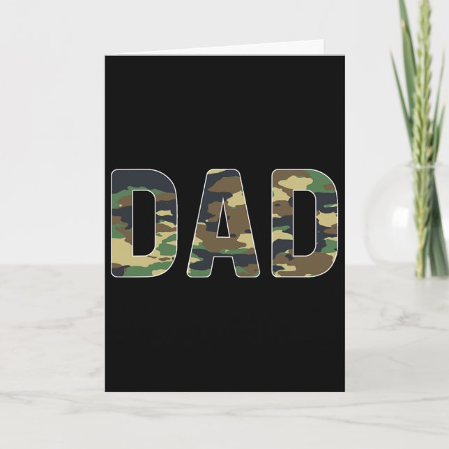 Kamouflage Pappa Fars Dag  Kort (Framsida)
