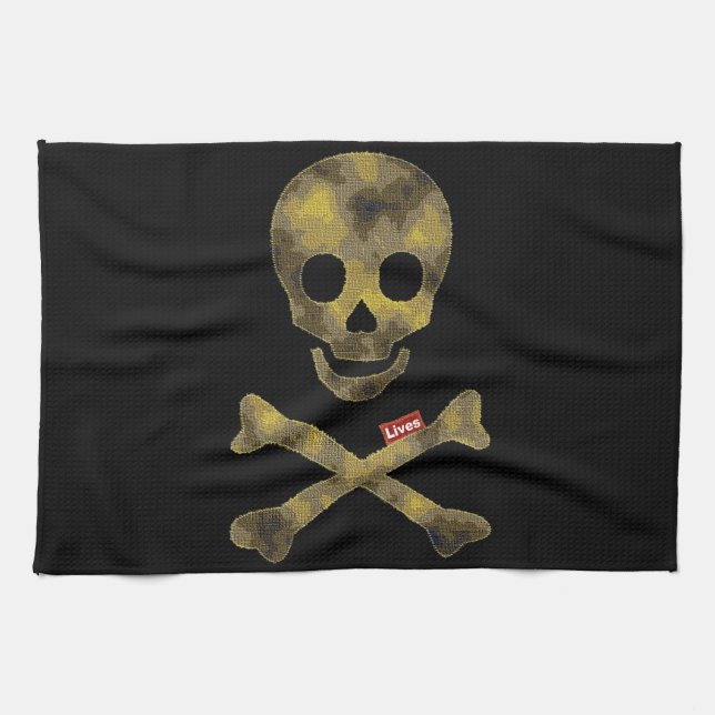 Kamouflage Patterned Skull Kökshandduk (Horisontell)