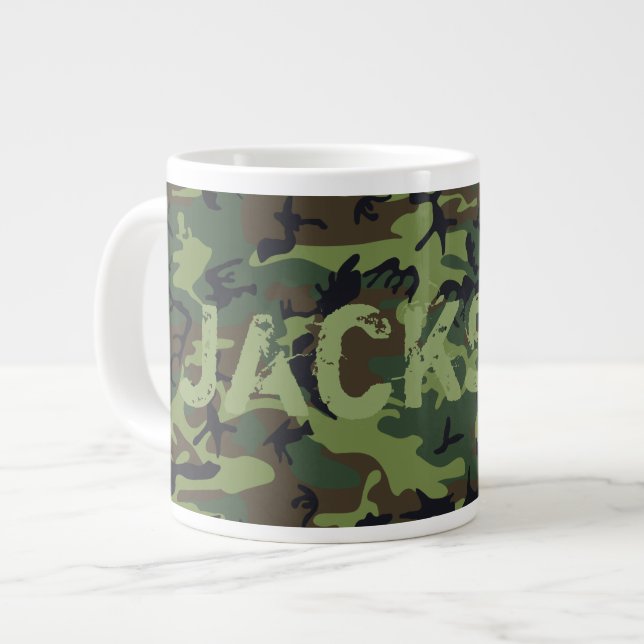 Kamouflage Personlig Jumbo Mugg (Framsida vänster)