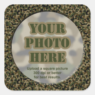 Kamouflage Photo Stickers (6 stora lakan) Fyrkantigt Klistermärke