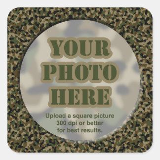 Kamouflage Photo Stickers (lakan på 20 små) Fyrkantigt Klistermärke
