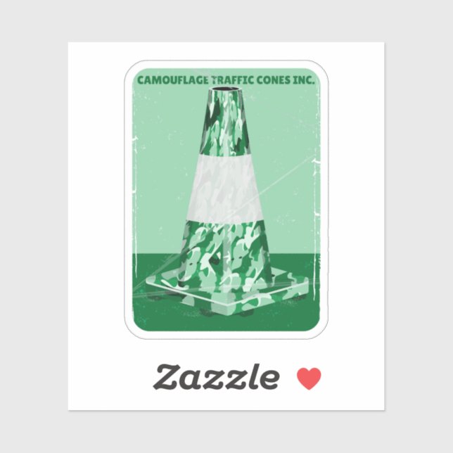Kamouflage rd cone lustig trafikkon klistermärken (Ark)