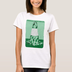 Kamouflage rd cone lustig trafikkon t shirt