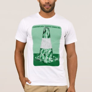 Kamouflage rd cone lustig trafikkon t shirt