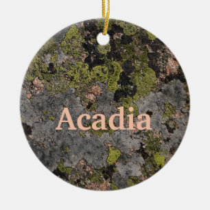 Kamouflage Rosa.Granit Acadia Maine Jul Julgransprydnad Keramik