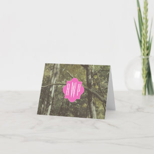 Kamouflage + Rosa Monogram Anteckningskort