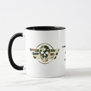 Kamouflage Skalle Militärstolthet Veteran Kaffe Mugg