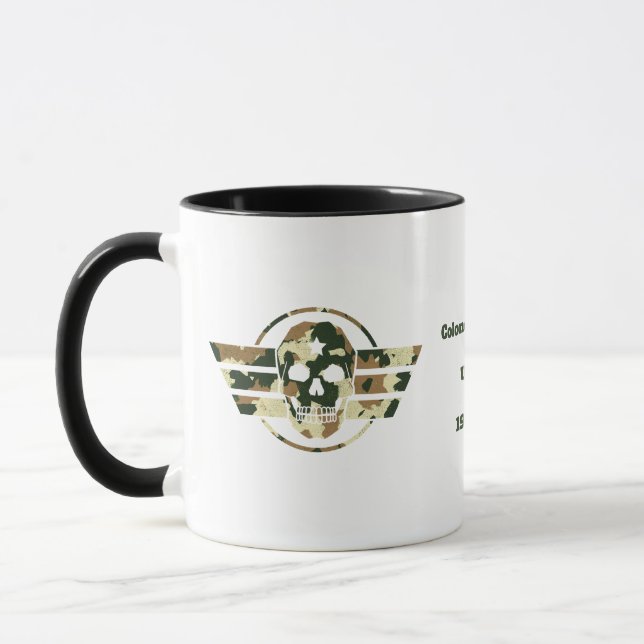 Kamouflage Skalle | Militärstolthet Veteran  Kaffe Mugg (Vänster)