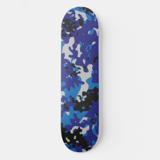 Kamouflage Skateboard Blå Vit Svart