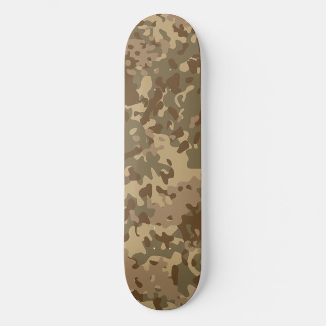 Kamouflage Skateboard Brun Tan Grön (Framsida)