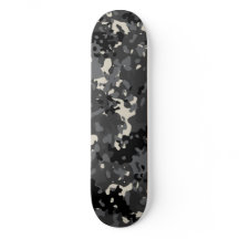 Kamouflage Skateboard Svart Vitt Grått