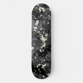 Kamouflage Skateboard Svart Vitt Grått 