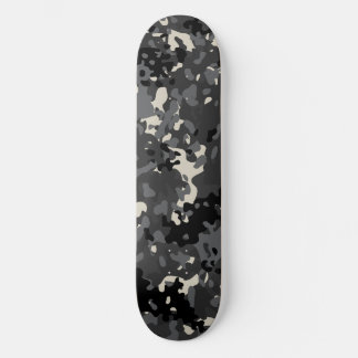 Kamouflage Skateboard Svart Vitt Grått