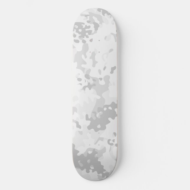 Kamouflage Skateboard Vit Grå (Framsida)