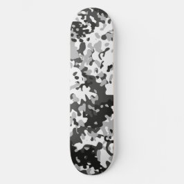 Kamouflage Skateboard Vit Svart Grå 