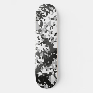 Kamouflage Skateboard Vit Svart Grå