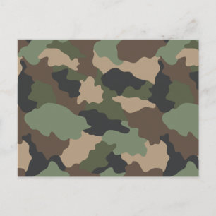 Kamouflage Skogskamouflage Militär Khaki Brun Svar Vykort