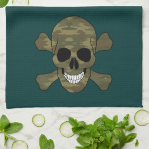 Kamouflage Skull och Crossbone Kitchen Towel Kökshandduk