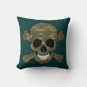 Kamouflage Skull och korsben Dekorativ kudde