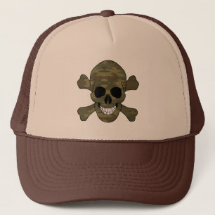 Kamouflage Skull och korsben Hat Keps