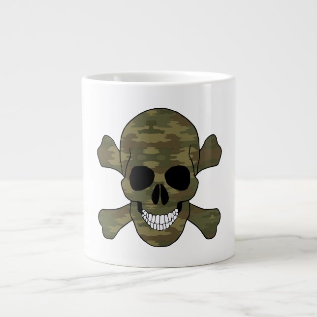 Kamouflage Skull och korsben Mugg Jumbo Mugg (Framsidan)