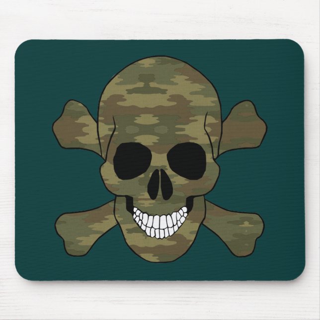 Kamouflage Skull och korsben Mus Pad Musmatta (Framsidan)