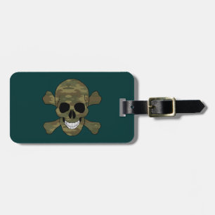 Kamouflage Skull- och korsbenslemärke Bagagebricka