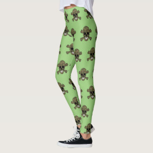 Kamouflage Skull- och korsbensvågar Leggings
