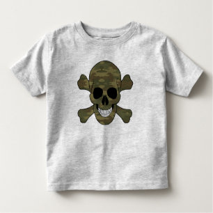 Kamouflage Skull och korsskelettfrakt T-shirt
