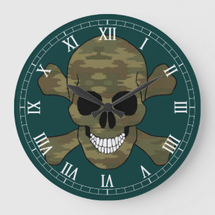 Kamouflage Skull och romerskt numeriskt klocka med