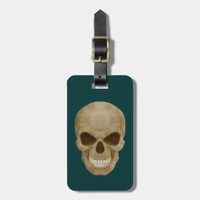 Kamouflage Skull-resggaggage-tagg Bagagebricka (Vertikal Framsida)