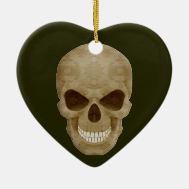 Kamouflage Skullhjärtans ornament (Framsidan)