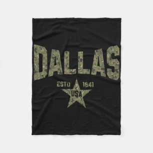 Kamouflage Souvenir USA Stjärna Dallas Texas Fleecefilt
