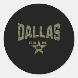 Kamouflage Souvenir USA Stjärna Dallas Texas Runt Klistermärke
