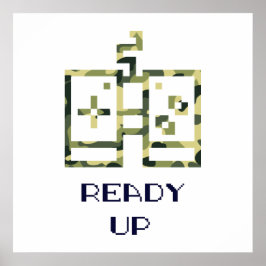 Kamouflage Spelkontroll Klar Gamer Poster