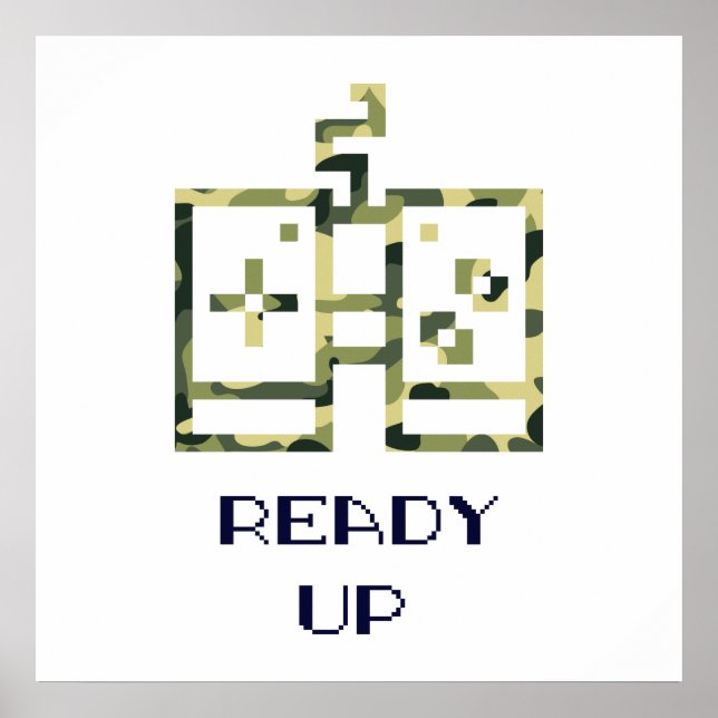 Kamouflage Spelkontroll Klar Gamer Poster (Framsidan)