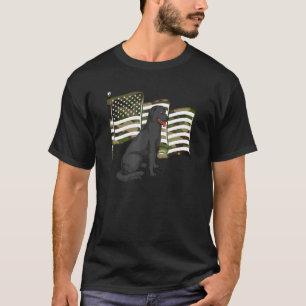 Kamouflage US Flagga Hund 4 juli Hundägare Blac T Shirt