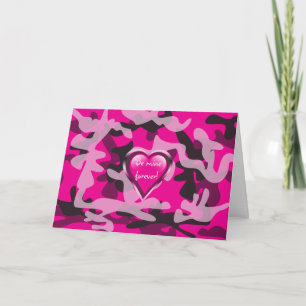 Kamouflage valentins dagskort helgkort