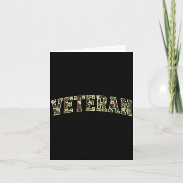 Kamouflage Veteran Kamouflage Varsity Text Fars Da Kort (Framsida)