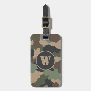 Kamouflage Woodland Camo Khaki Tan Black Monogram Bagagebricka