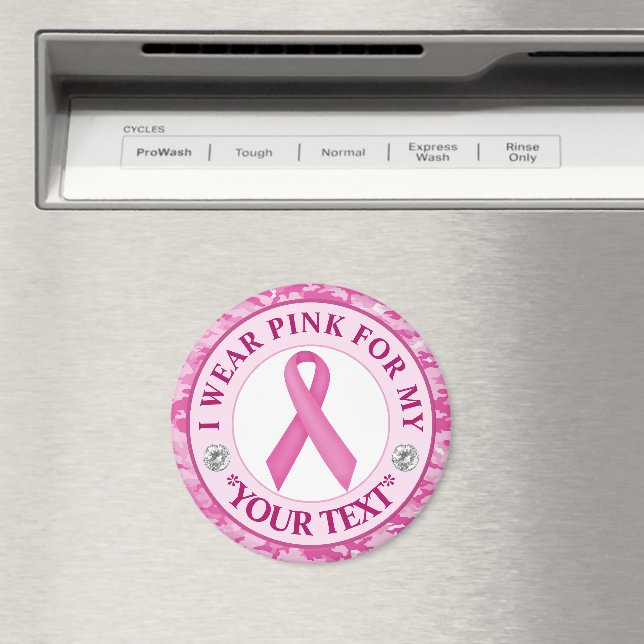 Kamouflageband Bröstcancer Medvetenhet Design Magnet (In Situ (Dishwasher))