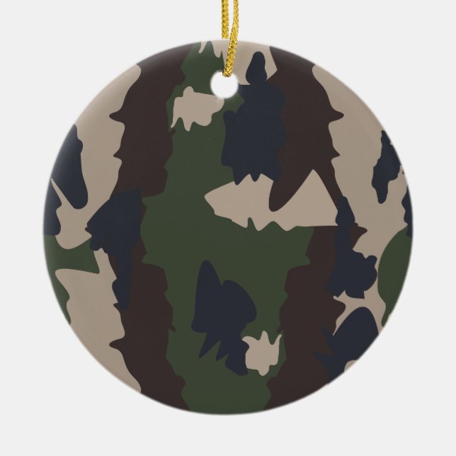 Kamouflagedesign Julgransprydnad Keramik (Framsidan)
