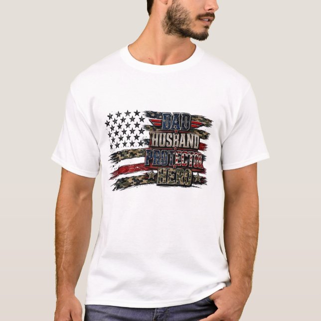 Kamouflageflagga Fars dag, Pappa, Make Protector T Shirt (Framsida)